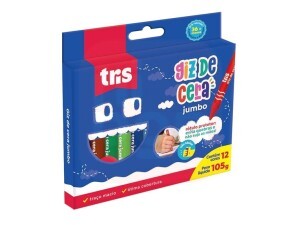 Giz de Cera Jumbo Tris 12 Cores - Tris