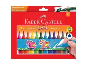 Canetinha Jumbo Triangular 12 Cores - Faber-Castell