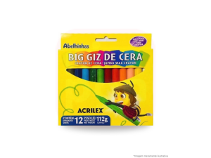 Giz de Cera 12 Cores Big - Acrilex