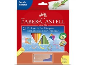 Lápis de Cor Triangular 24 Cores + Apontador - Faber-Castell